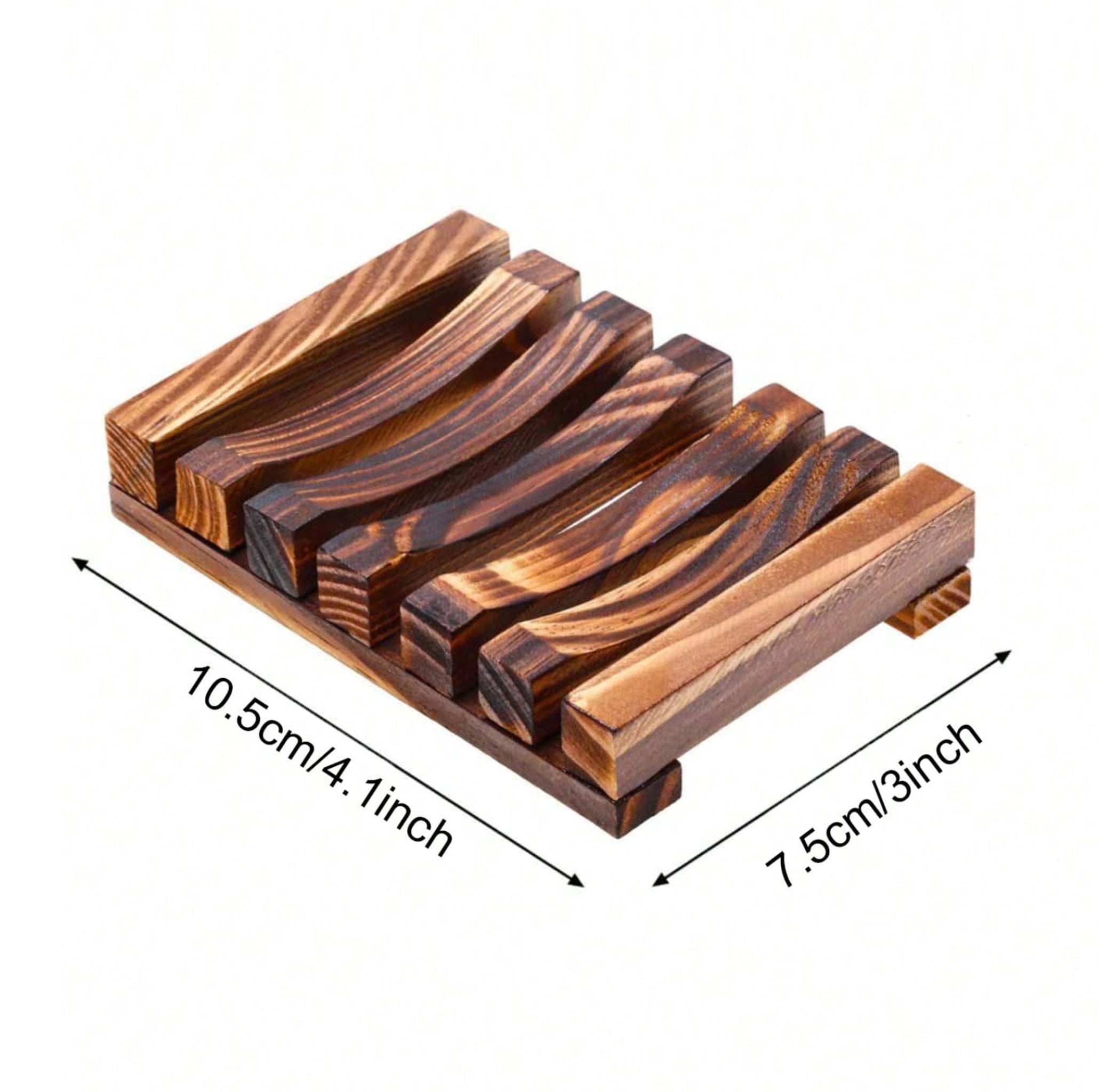 Dark Wooden Soap Case Holder with Drain
